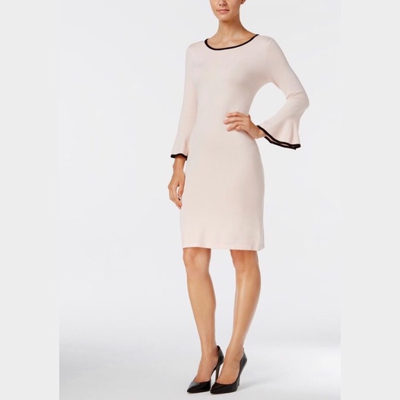 Calvin Klein Dresses & Skirts - Calvin Klein Bell Sleeve Sheath Dress In Burgundy